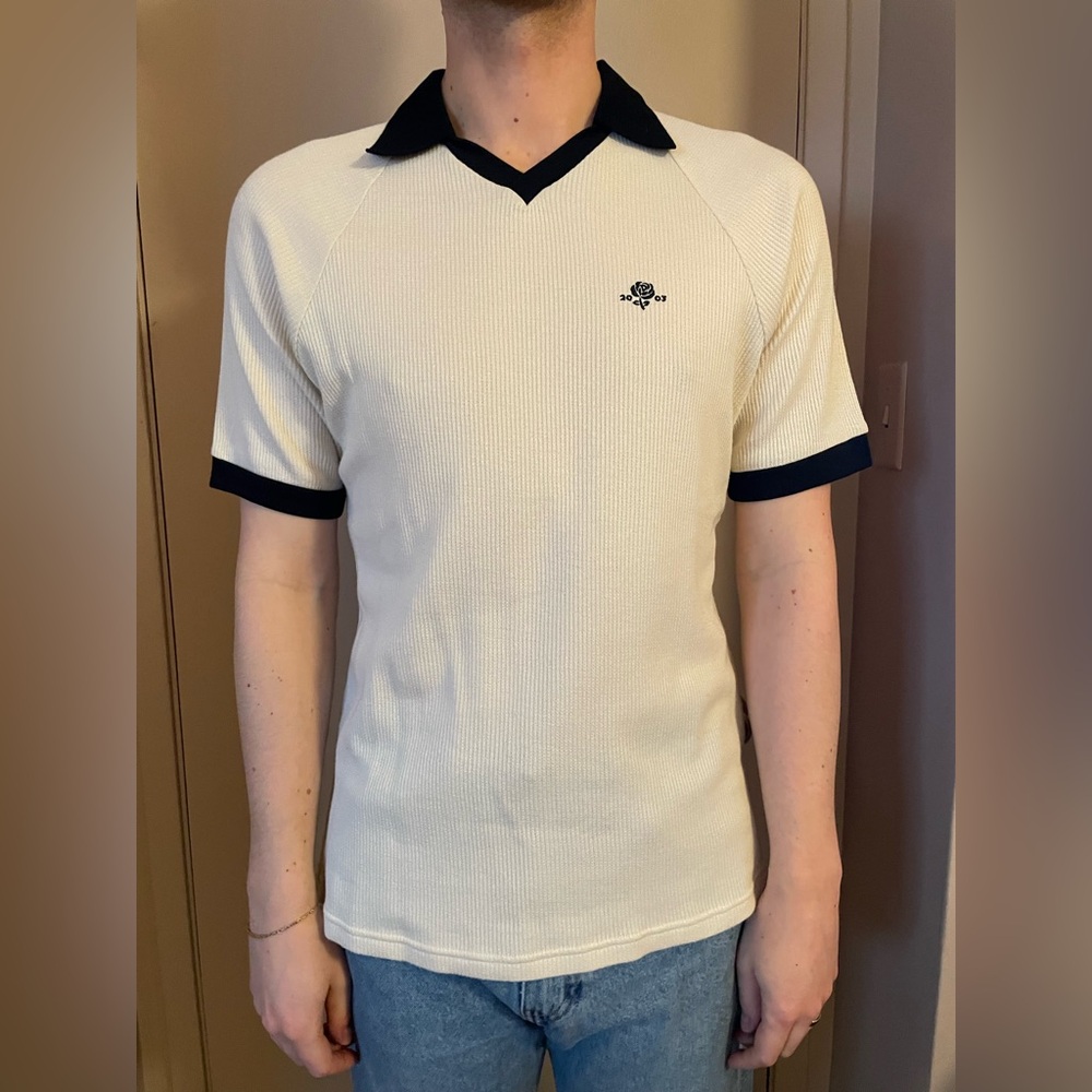 Men’s Cream and Black Polo Shirt Classic Style